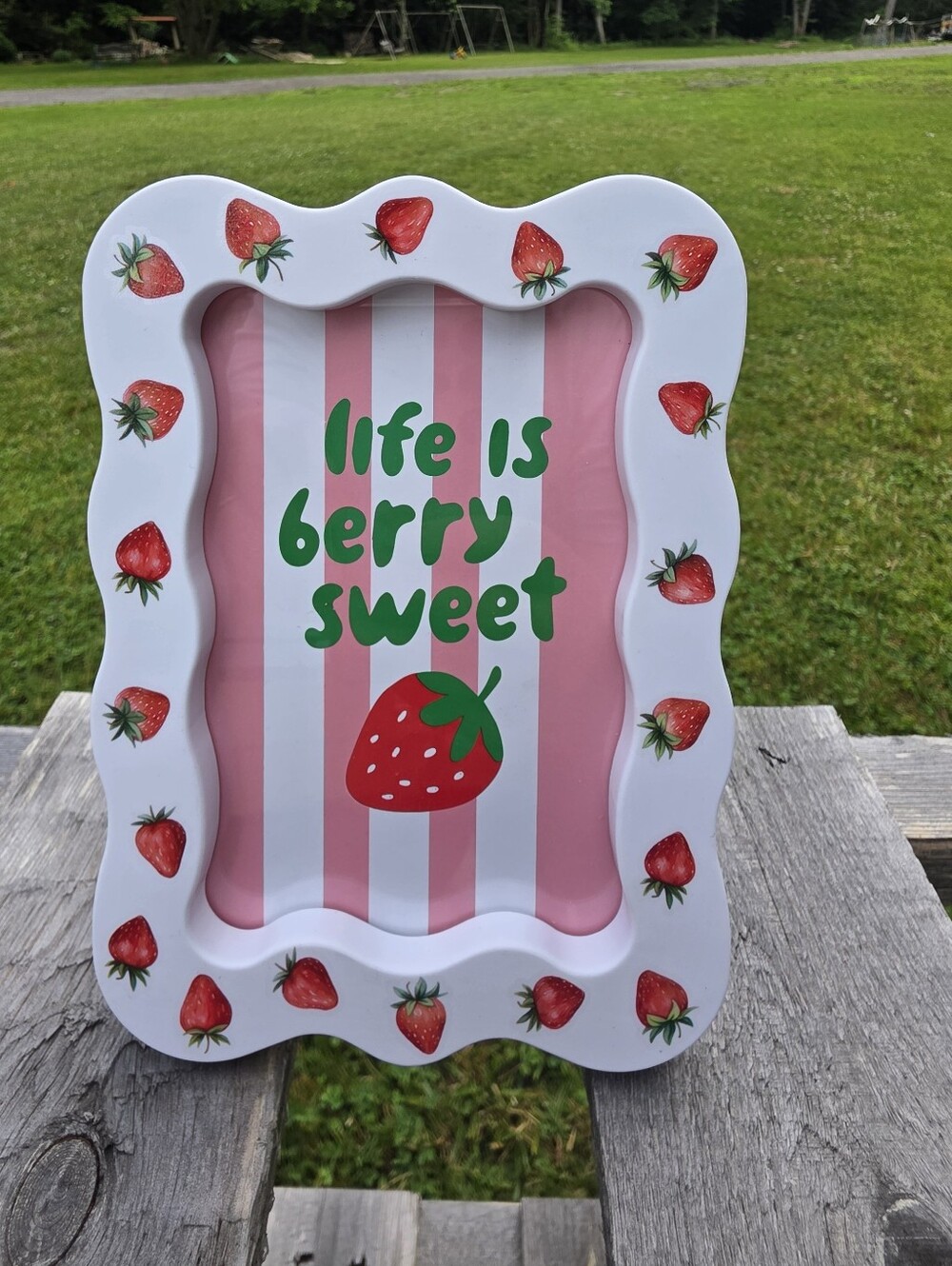 Strawberry Life is berry sweet Frame red and white Wall Decor/tabletop Frame 4x6